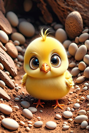 Pixar Chibi, Cuteness Overload, Cute Adorable Cartoon, Close-up of a Little Chick in the Ground, Photorealistic, Cute, Hdr, Shaded, Lens, Chibi Focus, Hyper-Detailed, Filigree, Large round eyes detailed, detailed, adorable, Jean Baptiste Monk, Carol Buck, Tyler Edlin, perfect composition, beautifully detailed, trending on Artstation, 8K art photography, photorealistic concept art, perfect volumetric cinematic light, natural brightness and contrast, chiaroscuro , award-winning photography, masterpieces, digital art, rafael, caravaggio, greg rutkowski, belle, bexinski, giger, children's fairy tale style, bright and vivid colors without saturation.