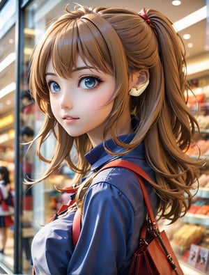 ((anime)), beautiful girl window shopping, dynamic angle, depth of field, detail XL,