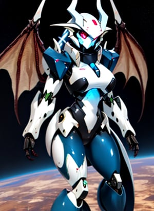 Monster girl: dragon,Girl mecha, mecha dragon tail, outer space background