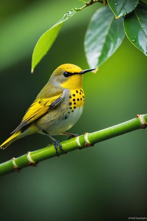 Rainwater, sweet-scented osmanthus tree, sweet-scented osmanthus, bamboo, close-up of bamboo leaves, beautiful colorful birds, colorful birds, mellow and cute birds (documentary photo: 1.3). BREAK (full body shot: 1.2), perched on a branch, creative shadow play, eye level, BREAK (shot on Canon EOS 5D: 1.4), Fujicolor Pro film, Miko Lagerstedt style/Liam Wong/Nan Goldin/Lee Friedlander, BREAK (photorealism :1.3), vignette, highest quality, detailed and intricate, original footage, digital painting, moonster