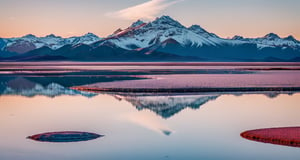 Masterpiece, highest quality, 8k high-quality photos, perfect details, perfect composition, ultra-high definition, the sky over the Salt Lake of Uyuni, the mirror-like surface of the lake, the reflection in the water, the majestic distant mountains,