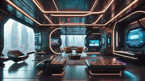 Masterpiece, ultra high definition, ultra high quality, 8k, exquisite details, perfect composition, perfect proportions, precise proportions,
Space station, interior design, oversized floor-to-ceiling windows, future technology, intricate light, future furniture, cyberpunk, postmodern minimalist style, office, outer space background, planet, galaxy,