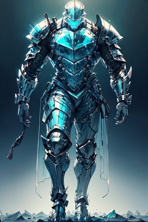 Man, sole_male, confiant, crystal a see-through armor, 4k, realistic, clean face ,glasstech