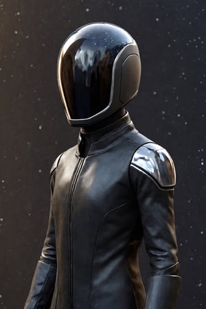 ParallelObserver, colorgalaxy reflected on a reflexive helmet, helmet, 1boy, (leather overcoat), front-view, upperbody, black long coat, detailed, 3d render, unreal engine, colorgalaxy