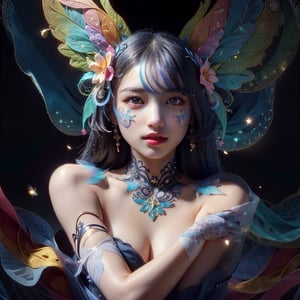 highres, best quality, masterpiece, (elegant:1.2), (erotic:1.5), (delicate:1.5), front shot, fairy_wings, flying, flight, woods, dappled sunlight, dynamic light, fantasy, fantasy art, (ultradetailed:1.5), (intricate:1.5), (fairycore aesthetic:1.4), (perfect female form:1.5), DonMF41ryW1ng5,girl, colorful_girl_v2, beautiful Korean 20yo girl, idol face, {beautiful and detailed eyes}, {normal limbs and fingers}, ((accurate hands without incongruity)), Golden ratio, perfect body ratio, The face of a young actress in korea, high details, High quality, beauty face, perfect face, beautiful accurate face (eyes, nose and mouth), medium_breasts, Detailed face, Detailed eyes, perfect foot, perfect hand, perfect fingers, Clean facial skin, slim and perfect body, Glamor body type, hips up, film grain, realhands, looking at viewer,colorful_girl_v2,Realism,chinatsumura