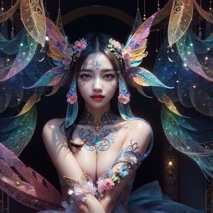 highres, best quality, masterpiece, (elegant:1.2), (erotic:1.5), (delicate:1.5), front shot, fairy_wings, flying, flight, woods, dappled sunlight, dynamic light, fantasy, fantasy art, (ultradetailed:1.5), (intricate:1.5), (fairycore aesthetic:1.4), (perfect female form:1.5), DonMF41ryW1ng5,girl, colorful_girl_v2, beautiful Korean 20yo girl, idol face, {beautiful and detailed eyes}, {normal limbs and fingers}, ((accurate hands without incongruity)), Golden ratio, perfect body ratio, The face of a young actress in korea, high details, High quality, beauty face, perfect face, beautiful accurate face (eyes, nose and mouth), medium_breasts, Detailed face, Detailed eyes, perfect foot, perfect hand, perfect fingers, Clean facial skin, slim and perfect body, Glamor body type, hips up, film grain, realhands, looking at viewer,colorful_girl_v2,Realism,chinatsumura