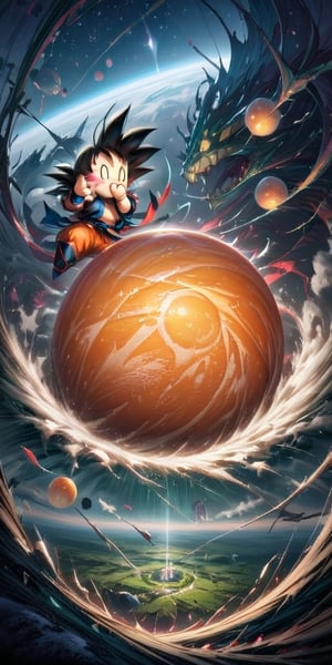 (high resolution:1.3),(16k,RAW photo,masterpiece,best quality:1.4),(ultra high res,ultra realistic,realistic,photo realistic:1.2),sharp focus,hyper detail,Beautiful,Perfect,professionallighting,smooth,
BREAK
Dragon Ball universe,sacred dragon,long green beard,giant green dragon with red eyes,surrounded by( 7_Dragon Balls:1.2),((dragon holding one in its mouth)),((Dragon Balls are yellow spheres with ((7_stars:1.3)) etched into them)),dragon soaring in the sky amidst a tornado,magnificent scale, BREAK (grand world view:1.2),(son goku:1.2),(silver hair:1.1),