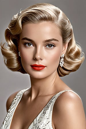 (best quality,hyper-realism,16k,highly detailed,high-resolution), (stunning portrait:1.5), (beautiful blonde woman:1.4), (reminiscent of classic Hollywood glamour:1.4), (Grace Kelly's elegance in a modern setting:1.3), (timeless fashion:1.2), (soft waves in her hair:1.3), (subtle sophisticated makeup look:1.4), (enhancing her natural beauty:1.3), (medium is photo8:1.2), (capturing modern elegance:1.3), (focus on 16k imagery:1.4), (in bikini:1.2).