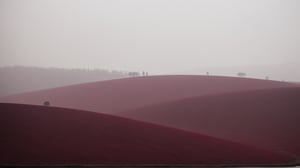 Alone Moods,just only Deep Burgundy colour,haze,no human
