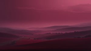 professional digital art Alone Moods,Deep Burgundy,haze,no human
