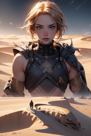 Dune and the Freeman, arrakis, Soldier, hyper detailed, highly detailed illustration, midjourney