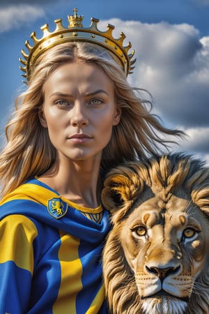 Moder Svea with her lion is the female personification of Sweden and a patriotic emblem of the Swedish nation
Realistic photography effects,
Realism, highest quality, arshad art,
HDR, UHD, 8K,photo r3al,more detail XL