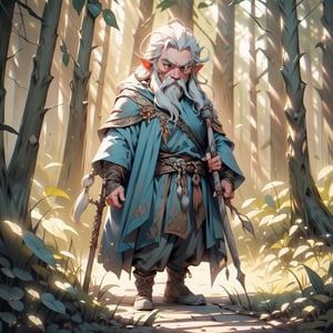 Cinematic composition showcasing Gandalf leading a fellowship through a dark and treacherous forest. His staff is held high, guiding the way with its radiant glow. The atmosphere is tense, with shadows and mysterious creatures lurking. Gandalf's wise and powerful demeanor is evident as he navigates the fellowship through the challenges that lie ahead.