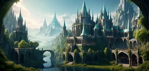 Elven Citadel: Majestic Elven City, Ethereal Architecture, Enchanted Markets, Winged Steeds,more detail XL,DonMC3l3st14l3xpl0r3rsXL