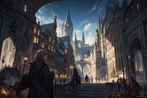 In the enchanting realm of the Wizarding World of Harry Potter, a breathtakingly magical land unfolds before our eyes. This extraordinary image, captured in a meticulously crafted painting, showcases a sprawling landscape rich with vibrant colors and fantastical elements. Majestic castles and bustling streets fill the scene, bustling with both wizards and enchanting creatures. Evoking a sense of awe and wonder, this stunning artwork effortlessly transports viewers into the extraordinary world of Harry Potter, where imagination knows no bounds.