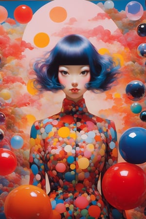 In this mind-bending artwork, a whimsical dreamscape unfolds. A distorted mirror reflects fragmented images of the artist's influences—Araki's intimate photography, Saeki's eroticism, Kusama's polka dots, and Newton's provocative elegance. The central figure, a surreal self-portrait of the artist, stands within the kaleidoscopic vortex, surrounded by floating eyes and distorted faces. The canvas is a riot of color and texture, capturing the intricate dance between consciousness and subconscious influences. This painting invites viewers to explore the depths of their own minds and the eclectic mix of influences that shape their perceptions.

enigmatic beings with ethereal silhouettes, digital dreamscape. Illuminate the scene with the pulse of a celestial bloom,casting hues that bridge both cosmic and cybernetic realms. where the organic and the synthetic collide in a dynamic composition.Integrate augmented reality surprises, fusion of art styles, transcend boundaries and conjure a visual symphony that harmonizes the present elements.
The works include American Cult Film (cult film), Hot Rod (modified car culture), Rock & Punk and Japanese Ukiyo-e, Nobuyoshi Araki, Toshio Saeki, Rockin' Jelly Bean, Helmut Newton, Kusama Yayoi, Nara Yoshitomo, etc. representative style.
masterpiece artwork, best quality,  
8k, octane render, natural lighting, hyperrealistic, 
3d cartoon, extremely detailed, dynamic angle, 
magic, surreal, fantasy, digital art, UHD, cinematic perfect light,
,retroartstyle,DonMBl00mingF41ryXL ,IncrsDistractedBoyfriendMeme,High detailed ,Ukiyo-e,3D Render Style, in the style of esao andrews