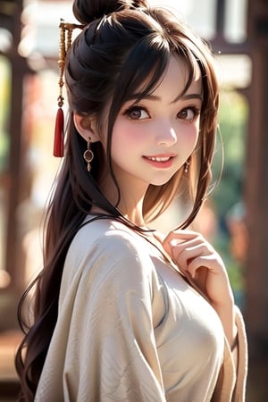 ((10-year-old girl), Complete anatomy, Loli, Beautiful girl with attention to detail, Detailed face, Beautiful shining body,bun hair
  Beautiful detailed eyes, ((tall eyes, big eyes)), brown eyes, black hair ,Medium hair, 1 Girl, ,Random Angle, (Bright Lighting: 1.2), Happiness, Natural Light, Real hand,Chinese style,full_body,whole body ,sideways, ,Realism,Portrait,dress_shirt