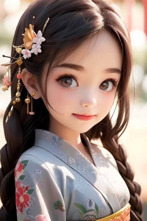 ((10-year-old girl: 1.4)), ((small breasts)), Complete anatomy, Loli, Beautiful girl with attention to detail, Detailed face, Beautiful shining body, ((Infant body: 1.3)), Perfect Face, (Very Detailed Face: 1.4), 
bun hair
  Beautiful detailed eyes, ((tall eyes, big eyes)), brown eyes, black hair 
 
  Medium hair, bangs, black straight hair,

   1 Girl, Break, ((Detailed Floral Kimono: 1.4)), Break,Random Angle, Morning Light, (Bright Lighting: 1.2),  Garden Background, Happiness, Natural Light, Real hand,

  (Realism: 1.2),
  Top quality, masterpiece, high resolution,
  (RAW Photo, Best Quality, Masterpiece: 1.2), Ray Trace Reflections, Photon She Mapping,
   Ultra high resolution, 16k images, depth of field,Realism,Chinese style,raidenshogundef