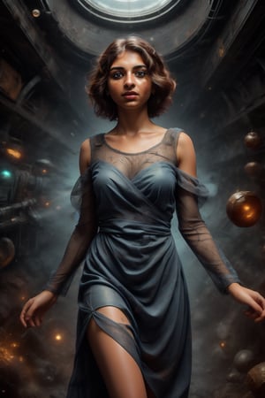 A girl standing inside a Magic realms, no in earth, other dark world, magic dress, gown, multtiunivere, infinity, infinity stones, (boy  hair cut ) picture perfect,   detailed body,  (realistic ambient light,  perfect body,  light freckle,  realistic details,  beautiful oblong face,  extremely high quality RAW photograph,  detailed background,  intricate,  exquisite details and textures,  highly detailed,  ultra detailed photograph,  warm lighting,  4k,  sharp focus,  high resolution,  detailed skin,  detailed light blue cat eyes,  8k uhd,  dslr,  high quality,  film grain,  Fujifilm XT3, full body portrait, looking_at_the_viewer, 
,perfect,Mallu girl ,explosionmagic 