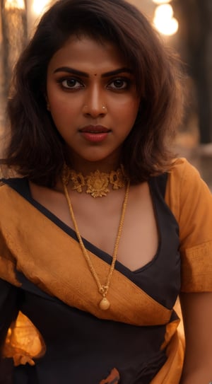 beautiful girl standing in dark street at night,23yo,dishelved black hair,jewelry,(winter long coat),(colorful) BREAK looking at viewer,(masterpiece, best quality, ultra-detailed, 8K),cinematic lighting,koh_yunjung,1 girl,Amala Paul,Realism,AmalaPaul