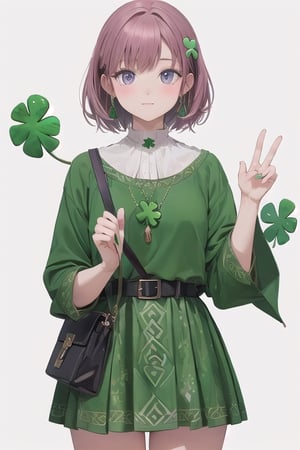 absurdres,absurdity,best quality, masterpiece,cute,A girl random hand sign of a beautiful piece of art in the style of water color,portrait,purple,illustration,BREAK
(St. Patrick's Day:1.5)
celts