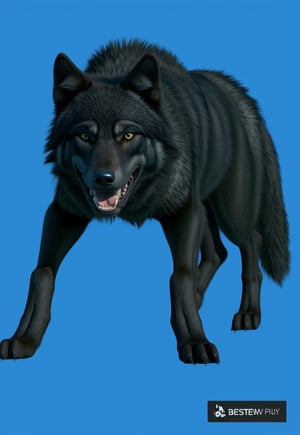 photo r3al,photorealistic,pure black wolf,Animal, open mouth, angry face,REALISTIC,CONCEPT_Oversized_Animal_ownwaifu