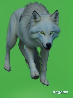 photo r3al,photorealistic,pure white wolf,Animal,hooved legs, open mouth, angry face