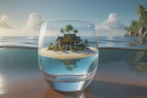 camboya, magic realism , epic, ((Magic realism)) extreme close-up, ((island with beach scene miniature inside a drinking_glass of water)) fantastic surrealism," 64k, highly detailed, UHD, HDR, octane render, whimsical scene of size juxtaposition. Playfully surreal, intricate details,"
"magic realism, photorealistic rendering, soft lighting, vibrant colors, ,magic realism, epic, size play, vivid magic realism by Hans-Werner Sahm and Marc Adamus, 64K, UHD, HDR, octane render, 3d render, depth by atmosphere, great color range""