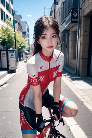 She wears a professional road jersey and an equally professional road bike, reflecting the style of a professional player. When riding on the road, her elegance is more obvious, like a beautiful picture. Her regular facial features, thick eyebrows and big eyes, always smiling, white and tender skin, and bright sunshine make people unable to help but marvel at her. She is a beautiful scenery under the panoramic photo. The full-body photo shows her so-called "goddess power". She can still maintain her unique style even during strenuous exercise. In real situations, she is not pretentious at all. Whether it is her sweat-soaked face or her tired and helpless expression, they are all shown to us through the most realistic shots. The real photos show her youth, vitality, tenacity and perseverance. She is so beautiful no matter from which angle. Under the high-definition photos, every detail of her is vividly depicted, making people feel her unique temperament and style even more, as if she is right in front of our eyes