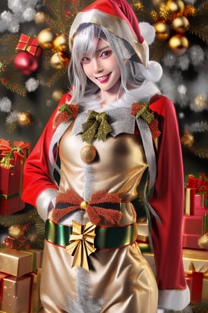 (Beautiful Japanese woman),slim, ((gold and silver Santa Claus costume: 1.5)), Christmas tree, ((Bust shot: )), Shot from below, Surrealism, Super detail, UHD, Masterpiece, Accurate, Anatomically Correct, Textured Skin, Super Detailed, High Detail, Top Quality, 8K, Photorealistic,jinmeng,photorealistic,fukada,epoint2016,GdClth,ninja_suit,1girl,tabemikako,latex dress,4ngel,nanazawa,SANTA BIKINI,bikini_jk,hamabe,asuka,Christmas,mitama manami,christmas tree,sks woman,jalba,Saeko,Sena Kashiwazaki,long hair,mecha,nanase_nishino,sntdrs, red santa dress,Sexy Pose,fur,irido yume,belt,yaemikodef,outfit-km,purple dress,SakuraMiko, long hair, ahoge,bagpipeqr,fantasy00d,High detailed 