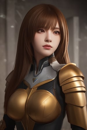 (Absurd, Intricately Detail, Masterpiece, Best Quality, High Resolution, 8k), 1 Woman, (In Front of Tomb:1.3), Thin, Young, Elaborate Eyes and Face, Auburn Low Fade Hair, Amber Eyes, Portrait, Looking at Viewer, Solo, Half Shot, Detailed Background, (Light Fantasy Theme:1.1), Focus, Mercenary, Sunshine, Floating Debris, Color Plate Armor, Divine Aura, Bright Realistic Lighting, Marble Castle, Intense Ambience, Circlet, Coat of Arms, Brazier, , Depth of Field, Visual Effects.