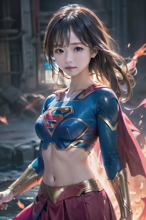 best quality, high quality, ultra quality, 8k, masterpiece, detailed, extremely detailed, insanely detailed, ultra detailed, ultra highres ,exquisite, lifelike Images,cinematic experience,UHD picture,Realistic,photorealistic,hyperrealistic,vivid,RAW photo,shot by DSLR, 
one girl, upper body,half smile, seductive, Heroine, battle costume, fighting pose, powerful like a scene from a movie,(Supergirl Costume),viking,Strong Backlit Particles,female warrior,FFIXBG,Saree