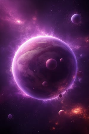 interstellar, purple light, planet, space, fancy