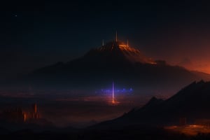 A bright star filled night time image of an ancient summerian city, with a ziggurat at the center. You can see ominous mountains in the distance. detailed matte painting, deep color, fantastical, intricate detail, splash screen, complementary colors, fantasy concept art, 8k resolution trending on Artstation Unreal Engine 5