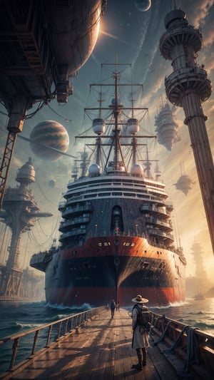 science fiction, on the bridge of a ship, looking at a planet on the view screen
