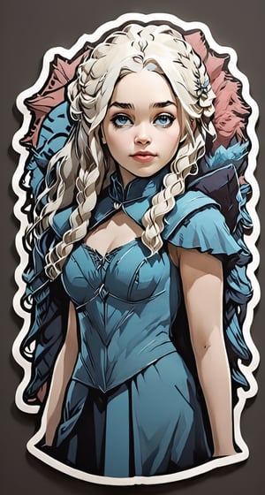 Typographic art featuring & perfect text "Daenerys Targaryen". Dark Stylized, intricate, detailed, artistic, text-based., Emilia cy,Leonardo Style,sticker, standing, Full body 