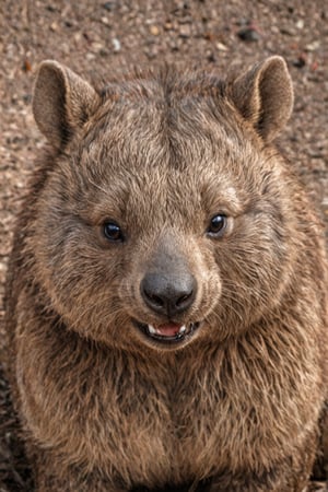 smile, cute, happy wombat, drawing, frontface
