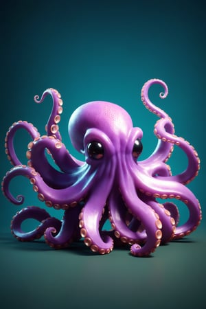 A cute octopus creature with a mass of writhing tentacles, plain background, 3d_model, cinematic lighting, rim lighting
