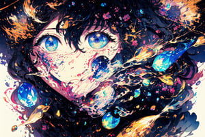 Official Art, Unity 8K Wallpaper, Extreme Detailed, Beautiful and Aesthetic, Masterpiece, Top Quality, perfect anatomy, 

no human, blue theme, jewelry, flower, sky, star \(symbol\),  sparkle, night, rose, leaf, moon, crescent, black and indigo background, gem, star \(sky\), starry sky, rabbit, crystal, animal focus, gold, blue gemstone, constellation, 

a beautifully drawn (((ink illustration))) depicting, vintage, PURPLE and YELLOW accents, watercolor painting, concept art, (best illustration), (best shadow), Analog Color Theme, vivid colours, contrast, smooth, sharp focus, scenery, 

(Pencil_Sketch:1.2,masterpiece, midjourney, best quality, incredibly absurdres, messy lines,high detail eyes