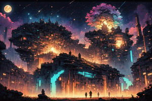 Official Art, Unity 8K Wallpaper, Extreme Detailed, Beautiful and Aesthetic, Masterpiece, Top Quality, perfect anatomy, 

In a mesmerizing cyberpunk realm, a futuristic android warrior stands tall amidst neon-lit skyscrapers and holographic signs, her metallic exoskeleton gleaming with intricate patterns and glowing circuits, the lunar augmented binary tree sits atop a mossy rock in a lush forest clearing, A celestial gondola drifts gracefully through a dreamlike galaxy with a snow leopard sit on ,

a beautifully drawn (((ink illustration))) depicting, vintage, PURPLE and BROWN accents, watercolor painting, concept art, (best illustration), (best shadow), Analog Color Theme, vivid colours, contrast, smooth, sharp focus, scenery, 

(Pencil_Sketch:1.2,masterpiece,midjourney, best quality, , messy lines,incredibly absurdres