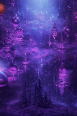 Highly detailed video game level design, Fantasy planet landscape with ship and moon, clouds, stars, planets, waterfalls, nebulae, mystical, purple, pink, blue, trending on artstation, beautiful, colorful, fantasy art, digital painting, hyperrealism, hyperdetailed, landscape, photorealistic, psychedelic, radiant,  vibrant, Has trees and an island, abandoned ship, has a mountain in the background, simple layout, full shot