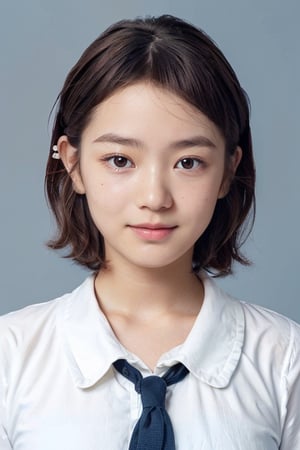 (forehead),
(round face:1.2), baby face,
(small eyes:1.4),
((droopy eyes, sleepy-eyed):1.2), (single eyelid:1.4),
japanese, 16yo, little smile, freckled skin,
without makeup