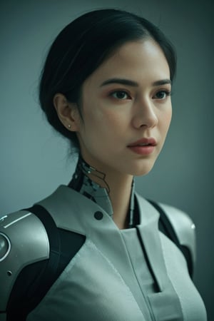 (highres, masterpiece:1.2), ultra-detailed, realistic, physically-based rendering, cyborg woman, electronic systems on-head humanoids, with a detailed brain that you can see, cranial mechanical parts representation, female face, beautiful detailed eyes, beautiful detailed lips, muscle wire, flesh-colored skin, metallic elements, digital interface, glowing circuitry, advanced sensors, high-tech prosthetics, seamless integration, artificial intelligence, technological enhancements, wearable technology, modern aesthetics, bionic enhancements, advanced biotechnology, sleek and futuristic design, blending of human and machine, symbolic representation of human evolution, harmonious coexistence of organic and synthetic components, vivid colors, dynamic lighting,Fuj1,zoe,mikh4,cejeksm,vanessh4,4yu