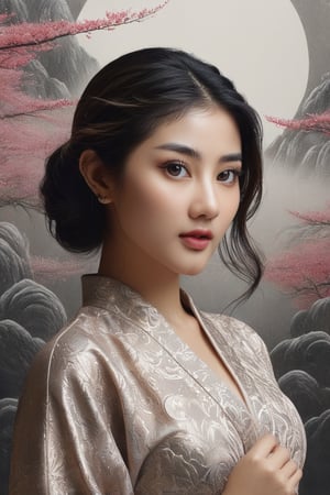 Luis Duarte Art - Misty Oriental Dreamscape, By Luis Duarte, Luis Duarte style, Face Potrait, Futayo, Ink v2, Gurokawa, Kintsugi, Ukiyo-E 3D Render, 3D, High definition, Photo detailed, specified, NijiExpress 3D v3, Oilpainting, Ink v3, Splash style, Abstract Art, Epic style, Illustrated v3, Deco Influence, AirBrush style, drawing, Metallic Effect, Geo2099 style, Mixpnk