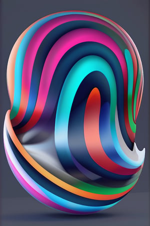 generate a full spheric multi coloured  shape with hickeither style
