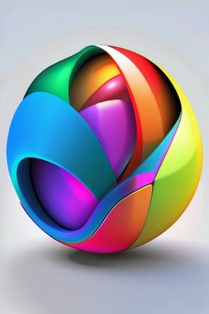 generate a full sphericmulti coloured  shape with hickeither style
