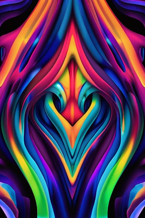 generate a full calidoscopic multi coloured shape with hickeither style
