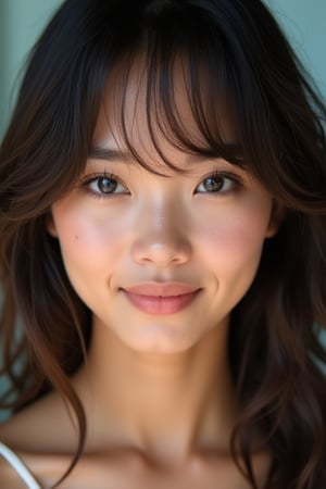 (score_9_up, score_8_up, score_7_up), incredibly beautiful Filipina girl, Kathryn Bernardo, vibrant face, no make-up, long eyelashes, perfect brows, realistic skin, collarbone, curtain bangs