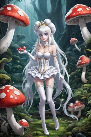 18yo booette, centerfold, full body, mushroom kingdom