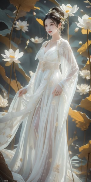 Masterpiece, best quality, 1girl, (colorful), (fine beautiful eyes and detailed face), white lace dress, purple eyes, long and thick eyelashes, bright eyes, looking at the audience, braided hairstyle, movie lighting, Half body shot, extremely detailed CG unified 8k wallpaper, white hair, solo, slightly curled lips, smile, intricate skirt, ((flying petals)), (flowery meadow) sky, cloudy sky, building, moonlight , moon, night, (dark theme: 1.3), light, fantasy, jisoo, 1 girl, asian, woman, z1l4, enhanc3d, korean, SSL, European girls, WaveMiu